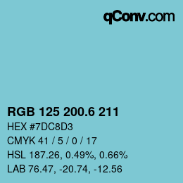 カラーコード: RGB 125 200.6 211 | qconv.com