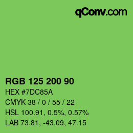 Color code: RGB 125 200 90 | qconv.com