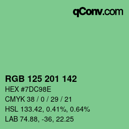 Color code: RGB 125 201 142 | qconv.com