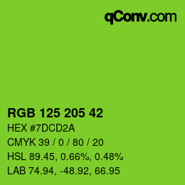 Farbcode: RGB 125 205 42 | qconv.com