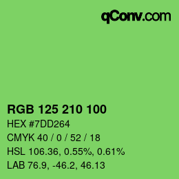 Color code: RGB 125 210 100 | qconv.com