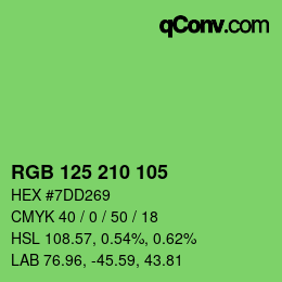 Color code: RGB 125 210 105 | qconv.com
