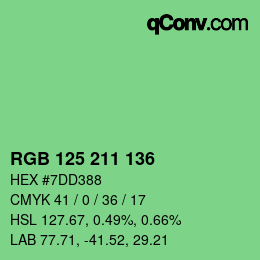 Color code: RGB 125 211 136 | qconv.com