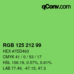Color code: RGB 125 212 99 | qconv.com