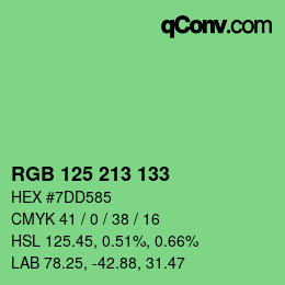 Color code: RGB 125 213 133 | qconv.com