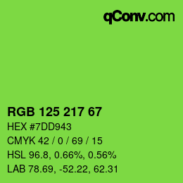 Farbcode: RGB 125 217 67 | qconv.com