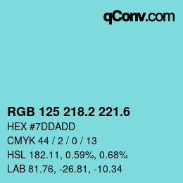 カラーコード: RGB 125 218.2 221.6 | qconv.com
