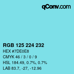 Farbcode: RGB 125 224 232 | qconv.com