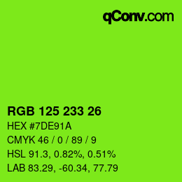 Color code: RGB 125 233 26 | qconv.com