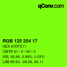 Color code: RGB 125 254 17 | qconv.com