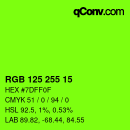 カラーコード: RGB 125 255 15 | qconv.com