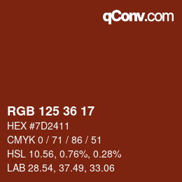 Farbcode: RGB 125 36 17 | qconv.com