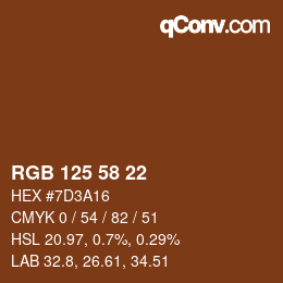 Código de color: RGB 125 58 22 | qconv.com
