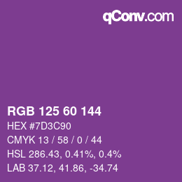カラーコード: RGB 125 60 144 | qconv.com