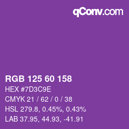 カラーコード: RGB 125 60 158 | qconv.com