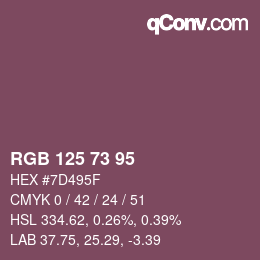 Code couleur: RGB 125 73 95 | qconv.com