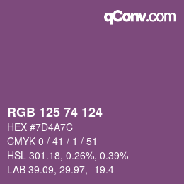 Code couleur: RGB 125 74 124 | qconv.com