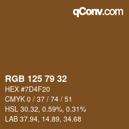 カラーコード: RGB 125 79 32 | qconv.com