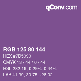 Farbcode: RGB 125 80 144 | qconv.com
