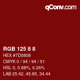 Color code: RGB 125 8 8 | qconv.com