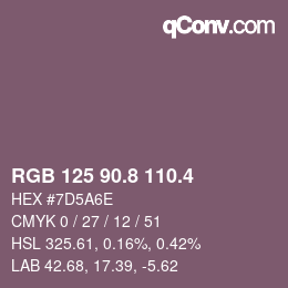 カラーコード: RGB 125 90.8 110.4 | qconv.com
