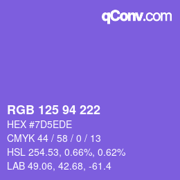 Color code: RGB 125 94 222 | qconv.com