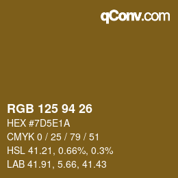 カラーコード: RGB 125 94 26 | qconv.com
