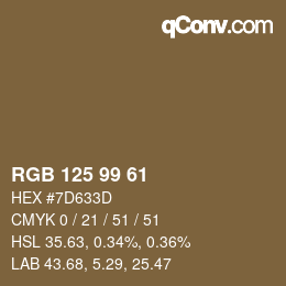 Farbcode: RGB 125 99 61 | qconv.com