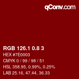 カラーコード: RGB 126.1 0.8 3 | qconv.com