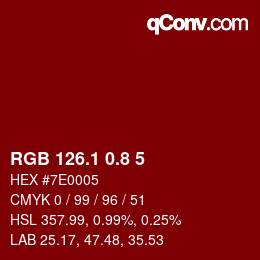 カラーコード: RGB 126.1 0.8 5 | qconv.com