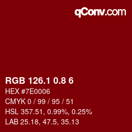 カラーコード: RGB 126.1 0.8 6 | qconv.com