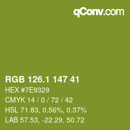 カラーコード: RGB 126.1 147 41 | qconv.com