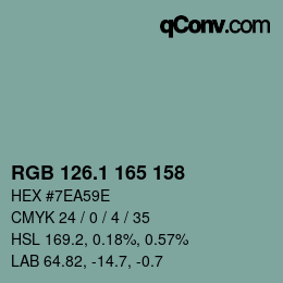 Color code: RGB 126.1 165 158 | qconv.com