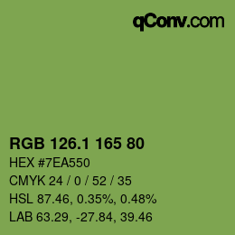 カラーコード: RGB 126.1 165 80 | qconv.com