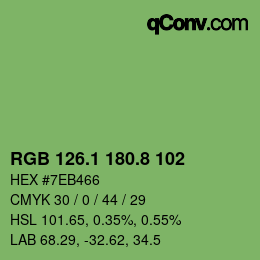 カラーコード: RGB 126.1 180.8 102 | qconv.com