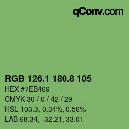 カラーコード: RGB 126.1 180.8 105 | qconv.com