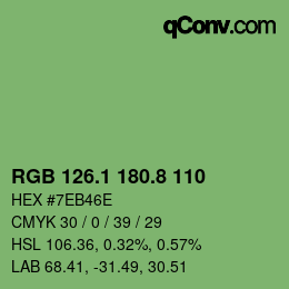 カラーコード: RGB 126.1 180.8 110 | qconv.com