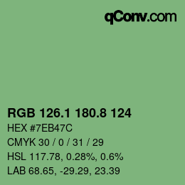 Farbcode: RGB 126.1 180.8 124 | qconv.com