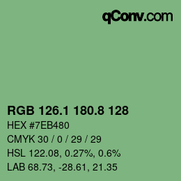 カラーコード: RGB 126.1 180.8 128 | qconv.com