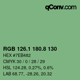 カラーコード: RGB 126.1 180.8 130 | qconv.com