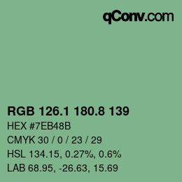 Color code: RGB 126.1 180.8 139 | qconv.com
