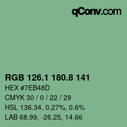 カラーコード: RGB 126.1 180.8 141 | qconv.com