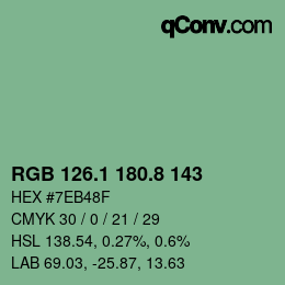 Color code: RGB 126.1 180.8 143 | qconv.com