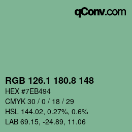 Color code: RGB 126.1 180.8 148 | qconv.com
