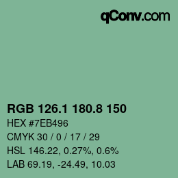 カラーコード: RGB 126.1 180.8 150 | qconv.com