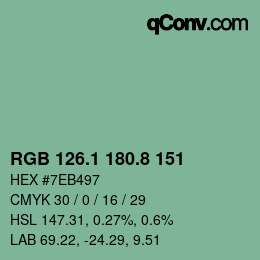カラーコード: RGB 126.1 180.8 151 | qconv.com