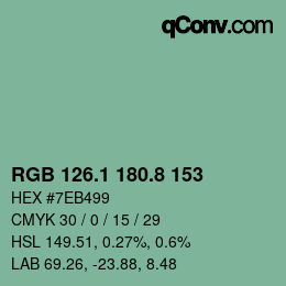 Color code: RGB 126.1 180.8 153 | qconv.com