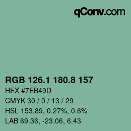 Color code: RGB 126.1 180.8 157 | qconv.com