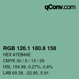 Color code: RGB 126.1 180.8 158 | qconv.com