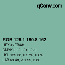 Color code: RGB 126.1 180.8 162 | qconv.com